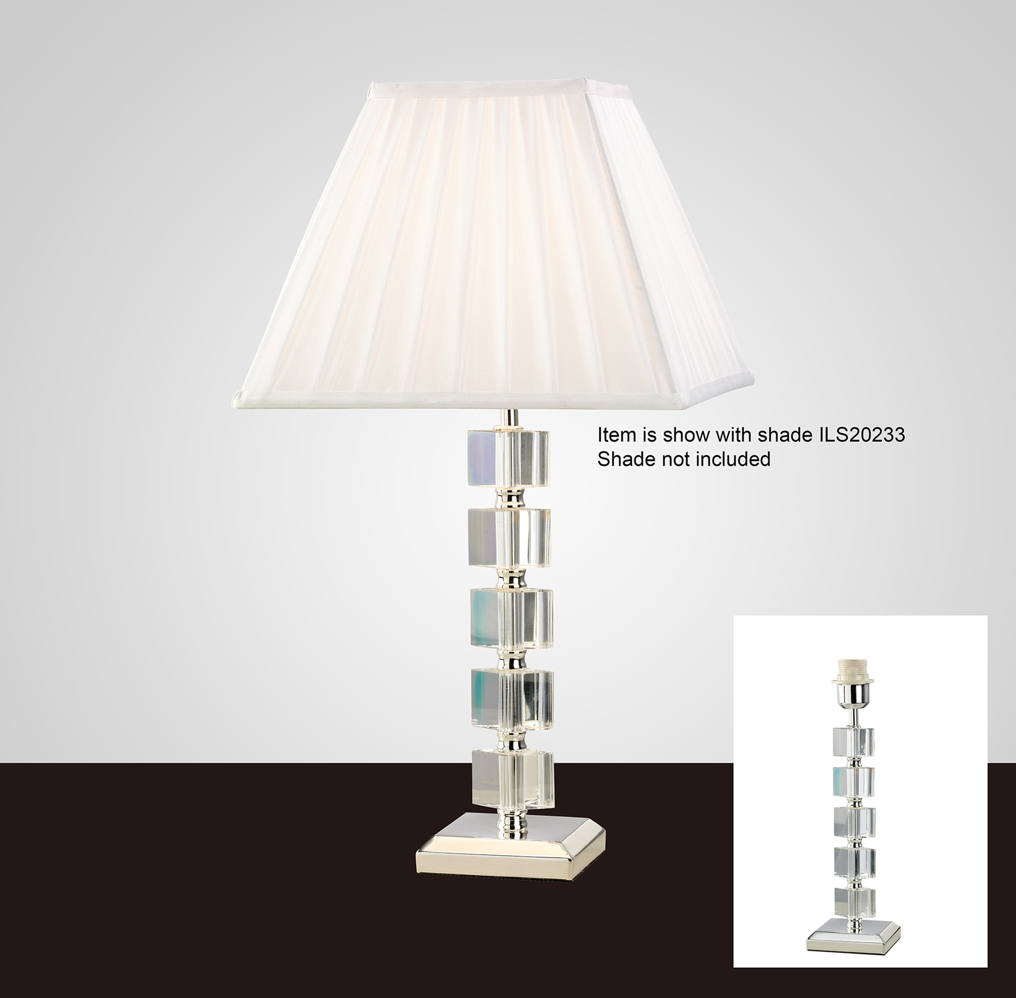 IL11021  Alina Crystal 39.5cm 1 Light Table Lamp Without Shade